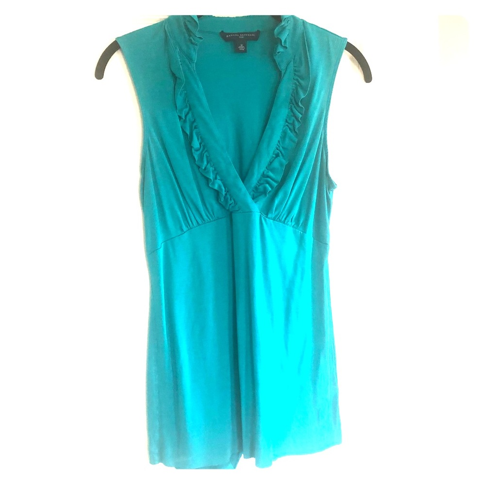 Turquoise silk top